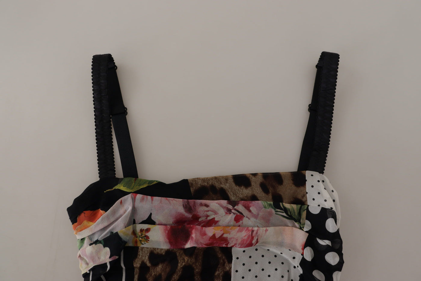 Robe moulante mi-longue en soie à imprimé léopard et à fleurs multicolores Dolce &amp; Gabbana