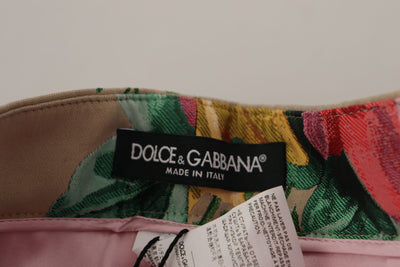 Dolce &amp; Gabbana Robe à fleurs beige Pantalon taille haute formel
