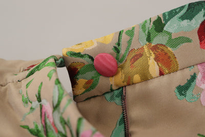 Dolce &amp; Gabbana Robe à fleurs beige Pantalon taille haute formel