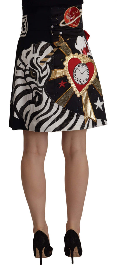 Dolce &amp; Gabbana Zwarte Liefdesklok Pailletten Pianorok