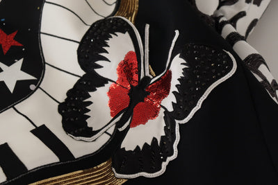 Dolce &amp; Gabbana Zwarte Liefdesklok Pailletten Pianorok