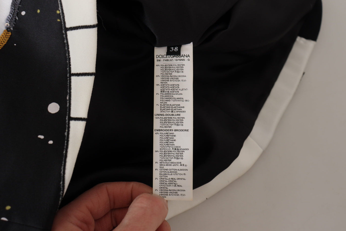 Dolce &amp; Gabbana Zwarte Liefdesklok Pailletten Pianorok