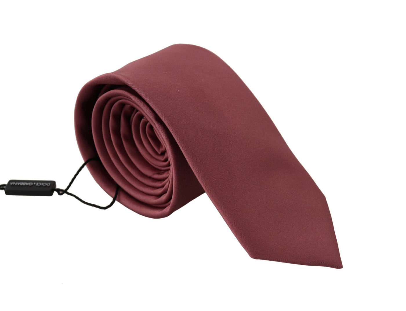 Cravate ajustable en soie rose unie Dolce &amp; Gabbana