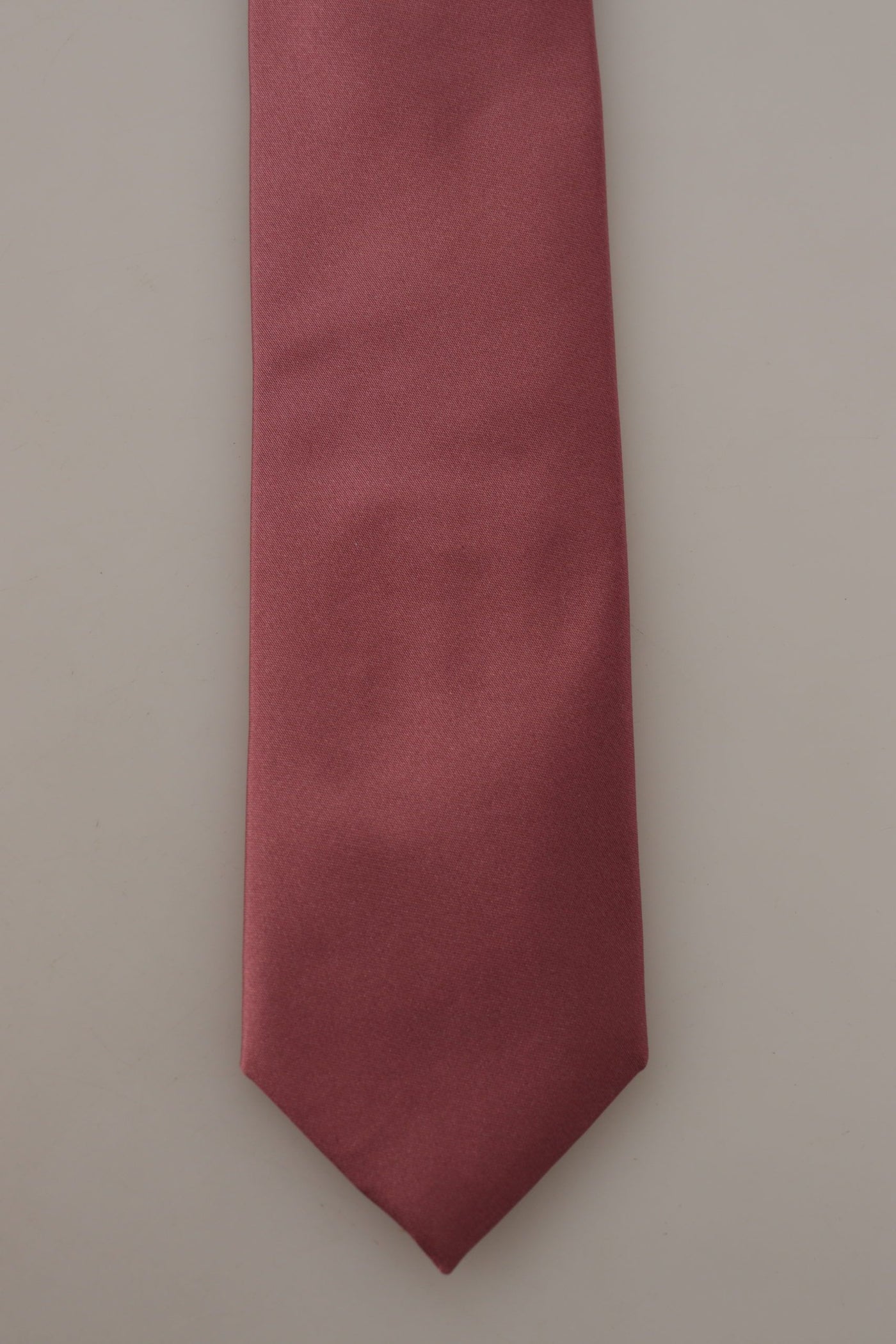 Cravate ajustable en soie rose unie Dolce &amp; Gabbana