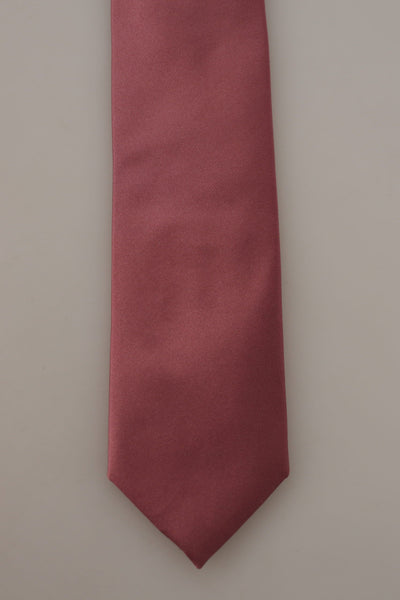 Cravate ajustable en soie rose unie Dolce &amp; Gabbana