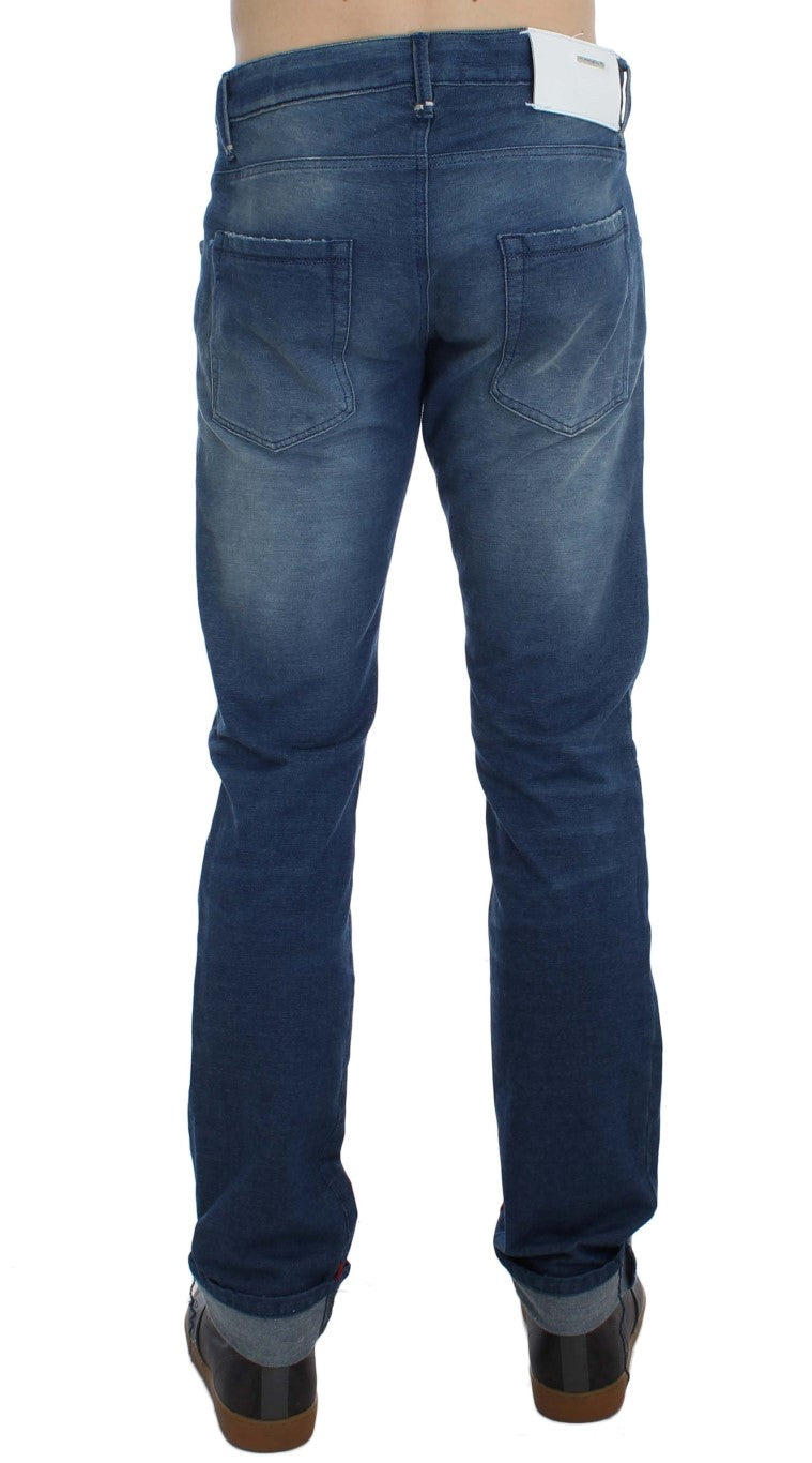 Acht Blue Wash Denim Katoen Stretch Slim Fit Jeans