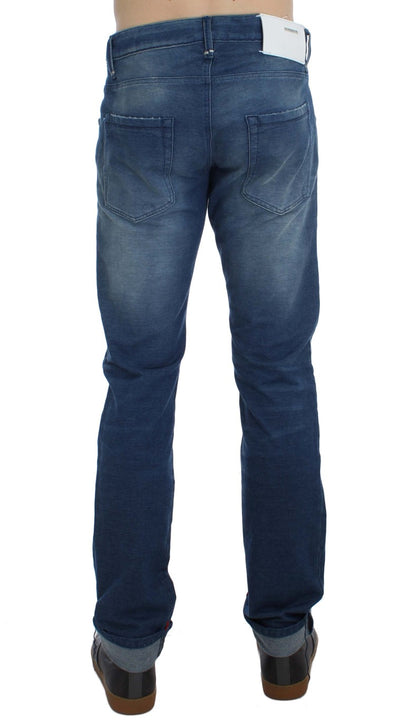 Acht Blue Wash Denim Katoen Stretch Slim Fit Jeans