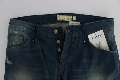 Acht Blue Wash Denim Katoen Stretch Baggy Fit Jeans