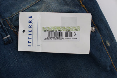 Acht Blue Wash Denim Katoen Stretch Baggy Fit Jeans