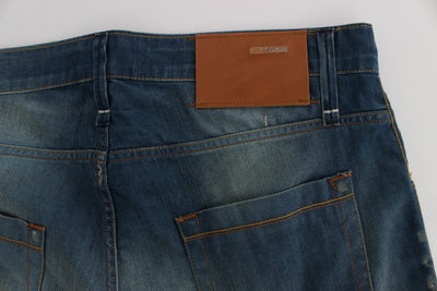 Acht Blue Wash Denim Katoen Stretch Baggy Fit Jeans