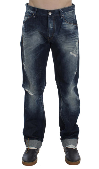 Acht Blue Wash Katoenen Denim Regular Fit Jeans