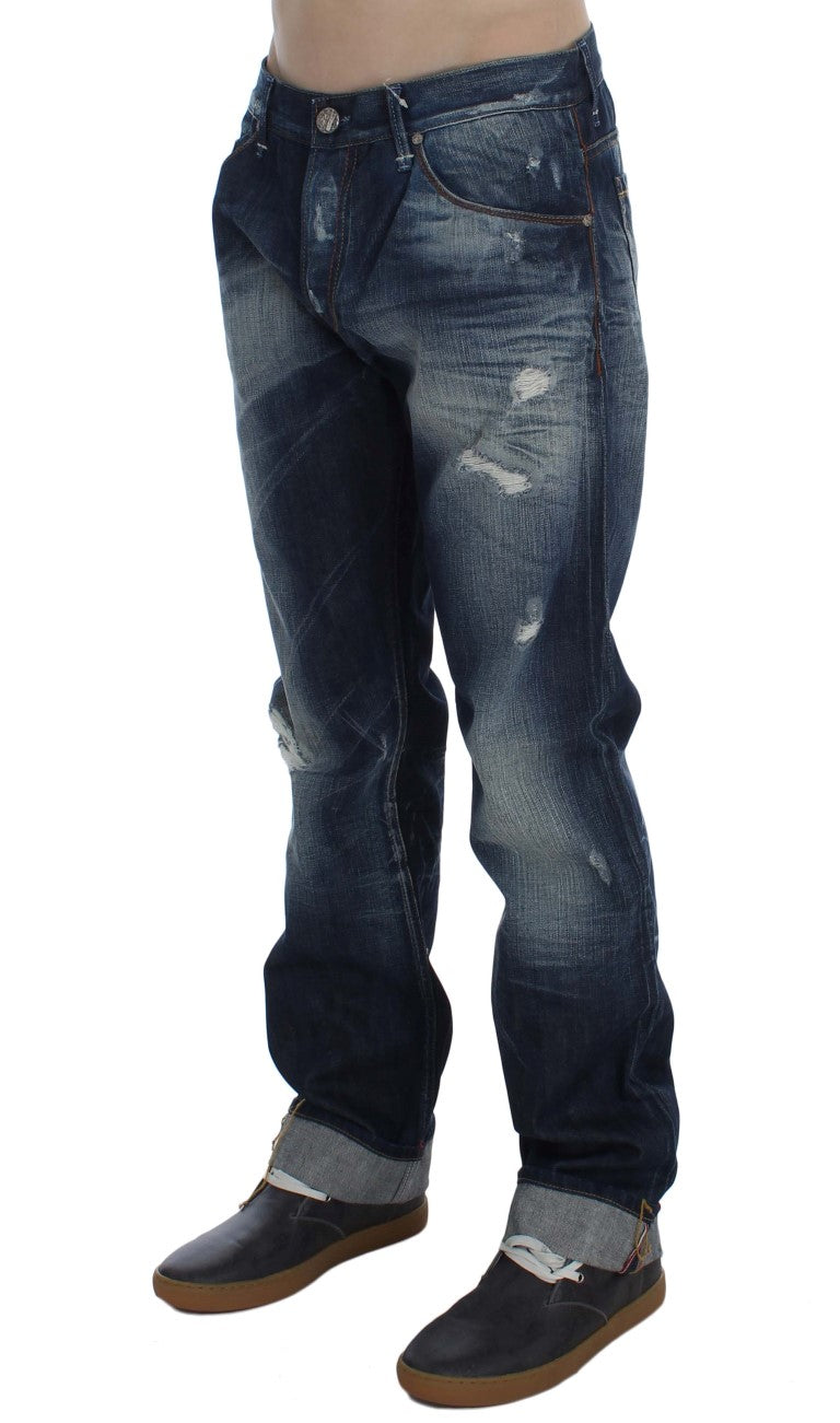 Acht Blue Wash Katoenen Denim Regular Fit Jeans