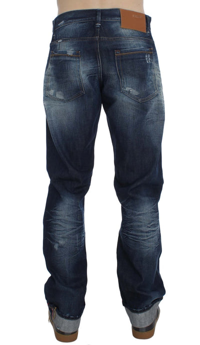 Acht Blue Wash Katoenen Denim Regular Fit Jeans