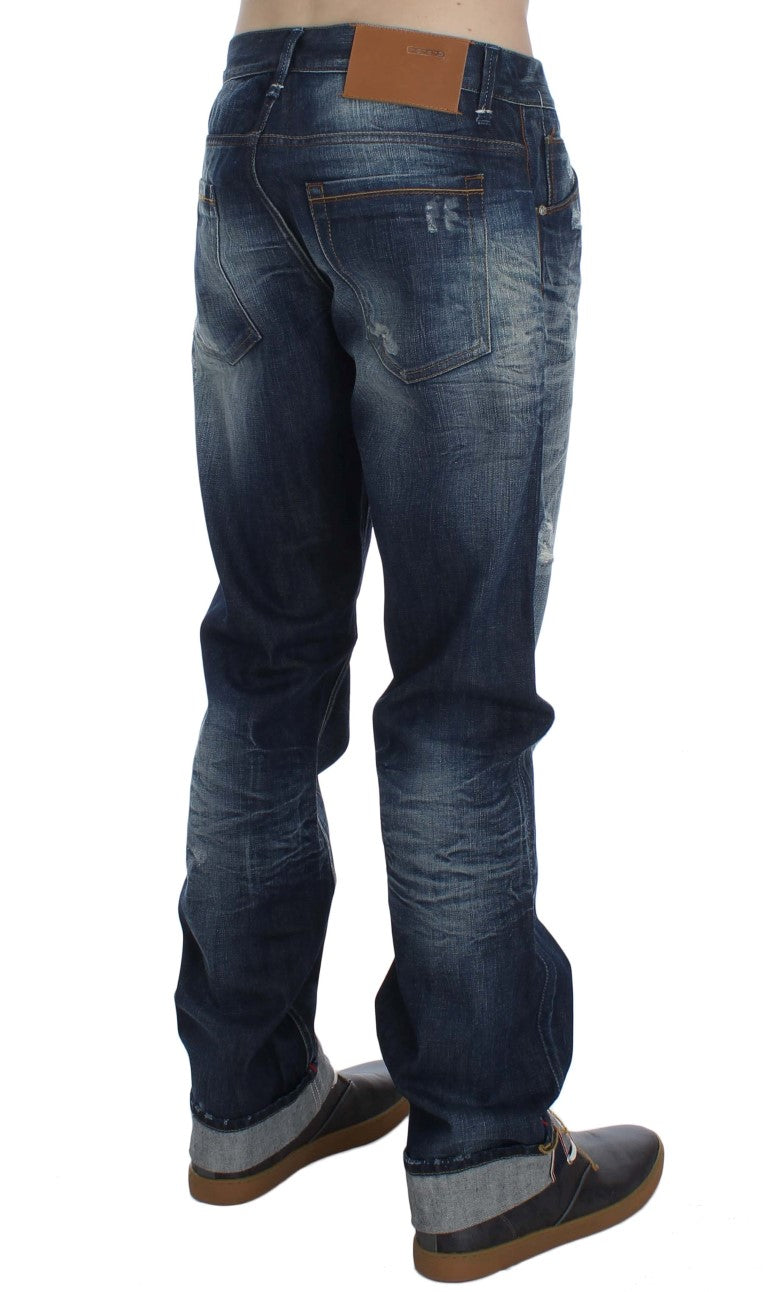 Acht Blue Wash Katoenen Denim Regular Fit Jeans