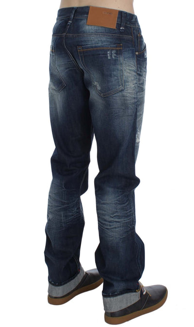 Acht Blue Wash Katoenen Denim Regular Fit Jeans