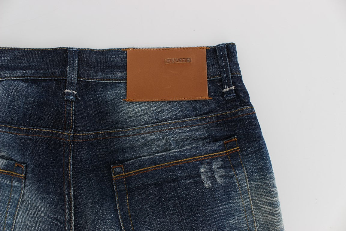 Acht Blue Wash Katoenen Denim Regular Fit Jeans