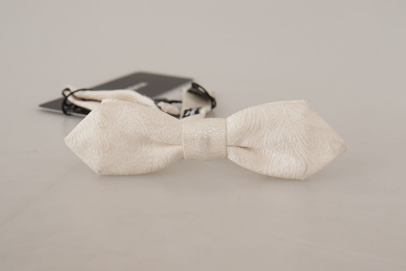 Dolce &amp; Gabbana Witte 100% Zijden Slanke Verstelbare Hals Papillon Stropdas