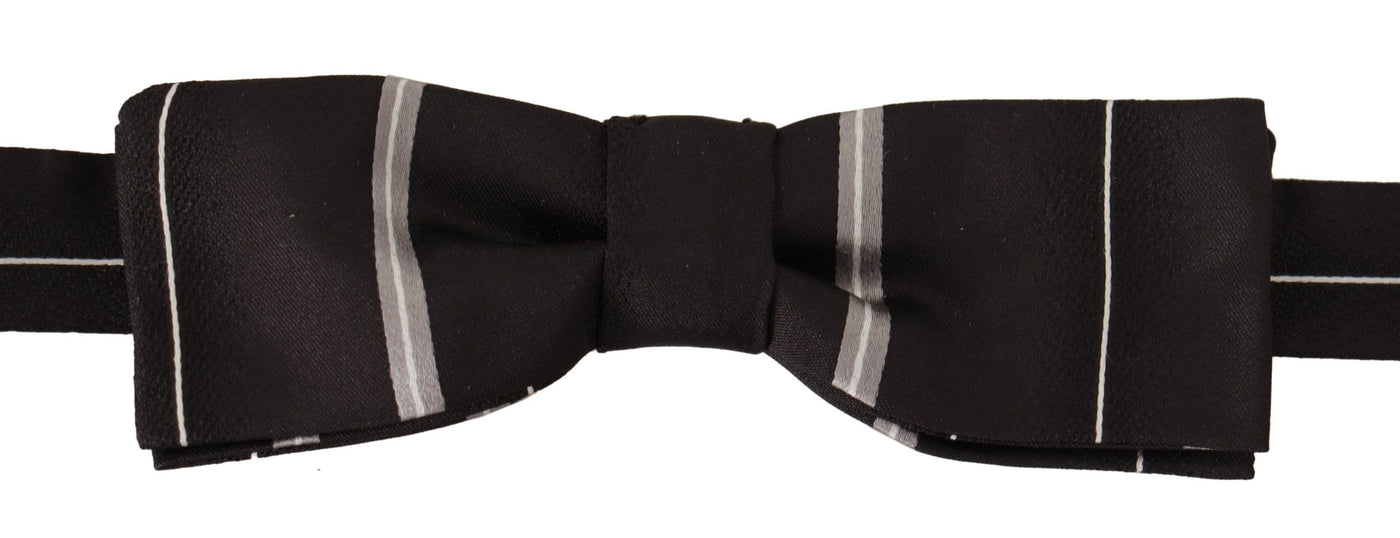 Dolce &amp; Gabbana zwartgrijze voering 100% zijden nek Papillon stropdas