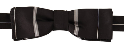 Dolce &amp; Gabbana zwartgrijze voering 100% zijden nek Papillon stropdas