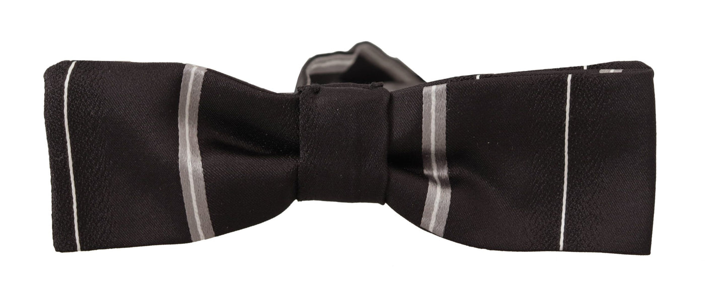 Dolce &amp; Gabbana zwartgrijze voering 100% zijden nek Papillon stropdas