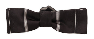 Dolce &amp; Gabbana zwartgrijze voering 100% zijden nek Papillon stropdas