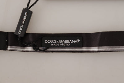 Dolce &amp; Gabbana zwartgrijze voering 100% zijden nek Papillon stropdas