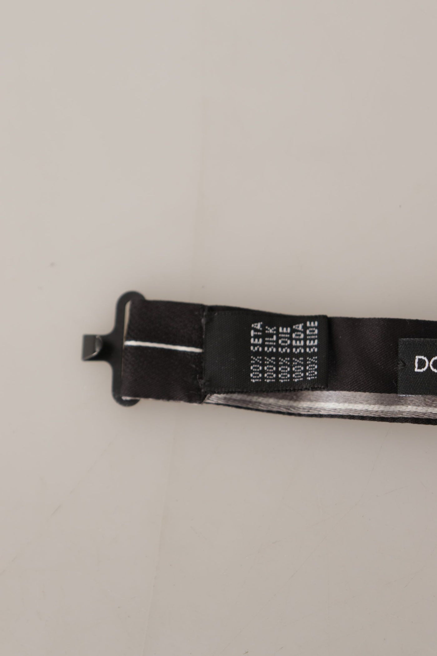 Dolce &amp; Gabbana zwartgrijze voering 100% zijden nek Papillon stropdas