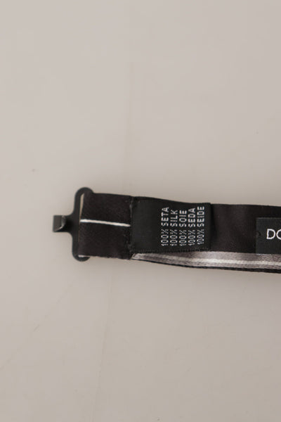Dolce &amp; Gabbana zwartgrijze voering 100% zijden nek Papillon stropdas