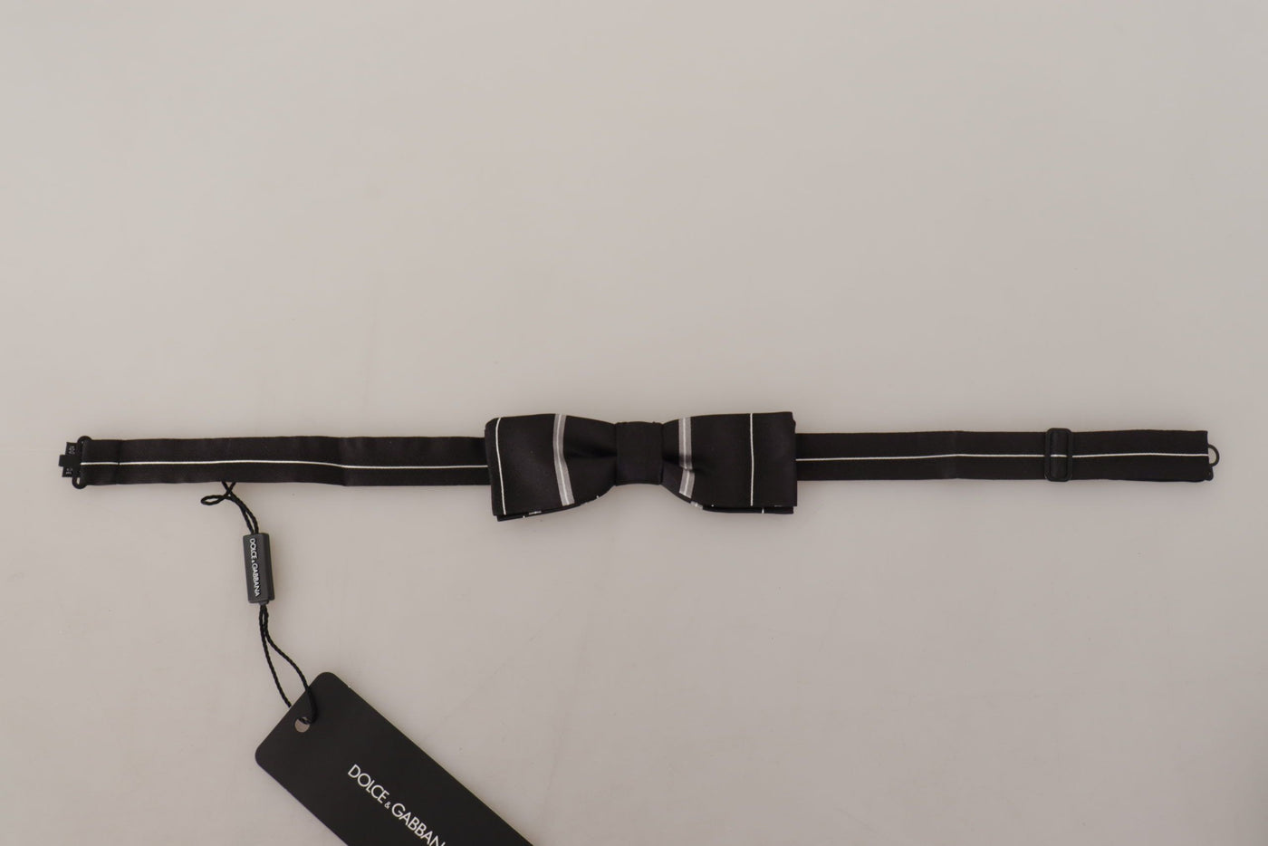 Dolce &amp; Gabbana zwartgrijze voering 100% zijden nek Papillon stropdas