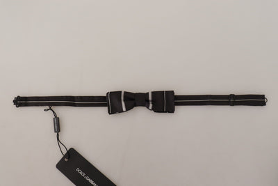 Dolce &amp; Gabbana zwartgrijze voering 100% zijden nek Papillon stropdas