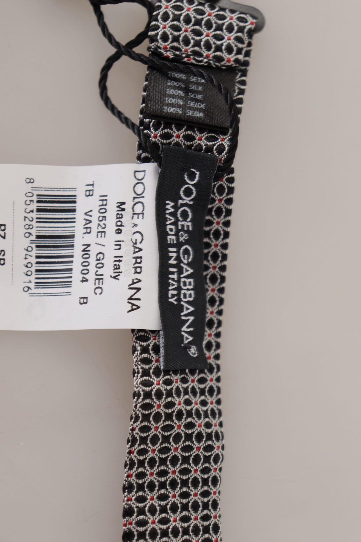 Dolce &amp; Gabbana zwart-wit bloemenpatroon zijden stropdas met Papillon
