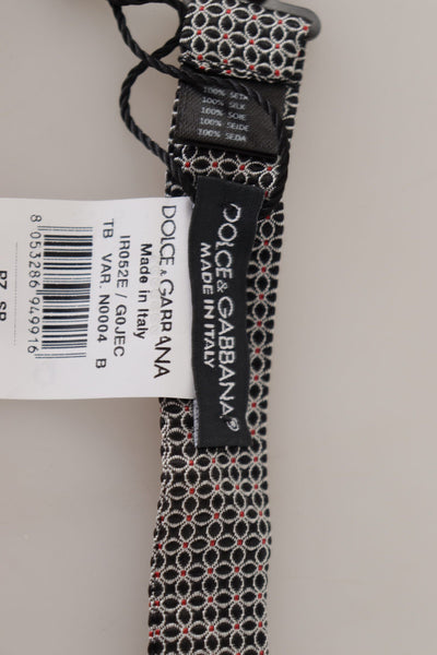 Dolce &amp; Gabbana zwart-wit bloemenpatroon zijden stropdas met Papillon