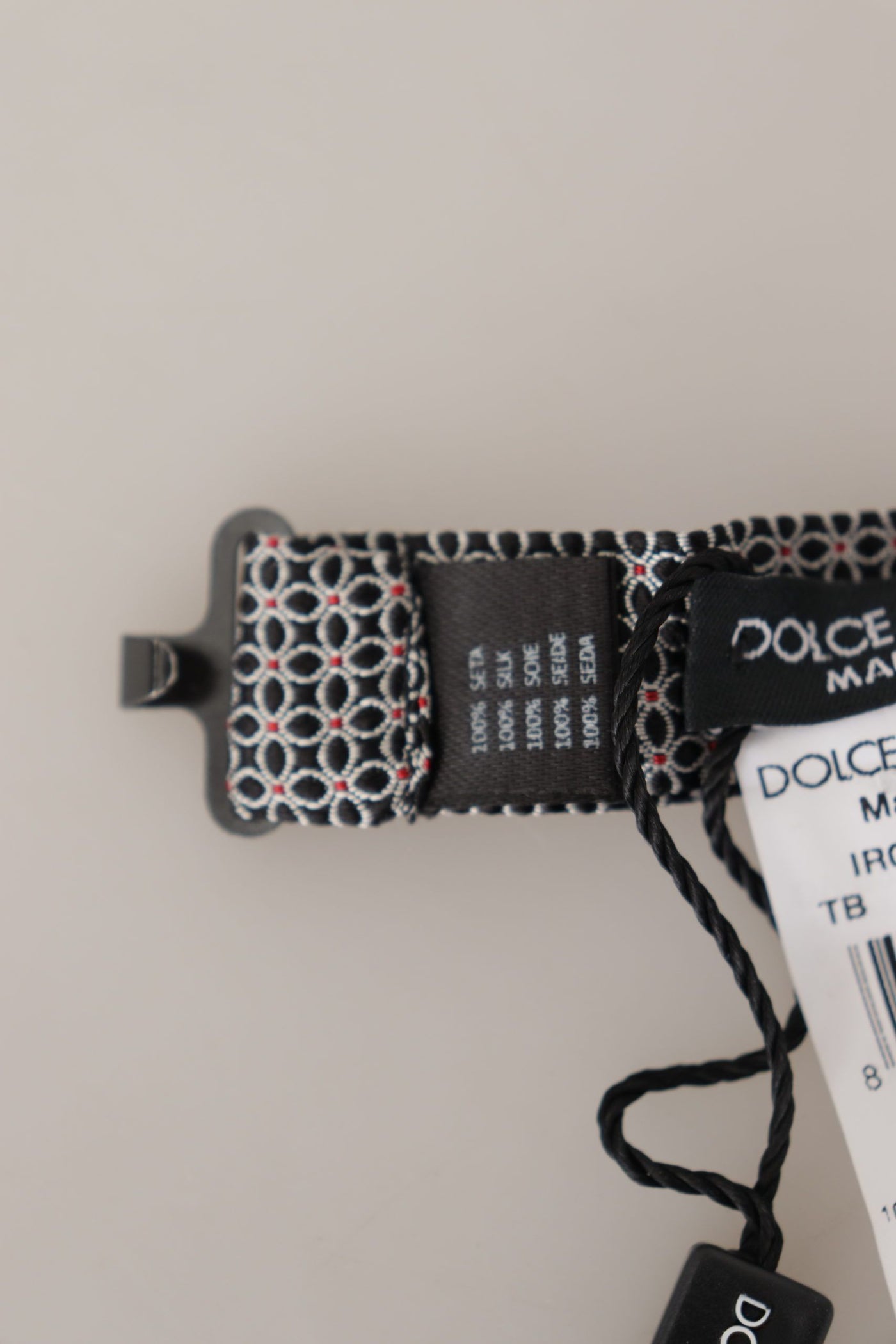 Dolce &amp; Gabbana zwart-wit bloemenpatroon zijden stropdas met Papillon