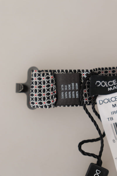 Dolce &amp; Gabbana zwart-wit bloemenpatroon zijden stropdas met Papillon