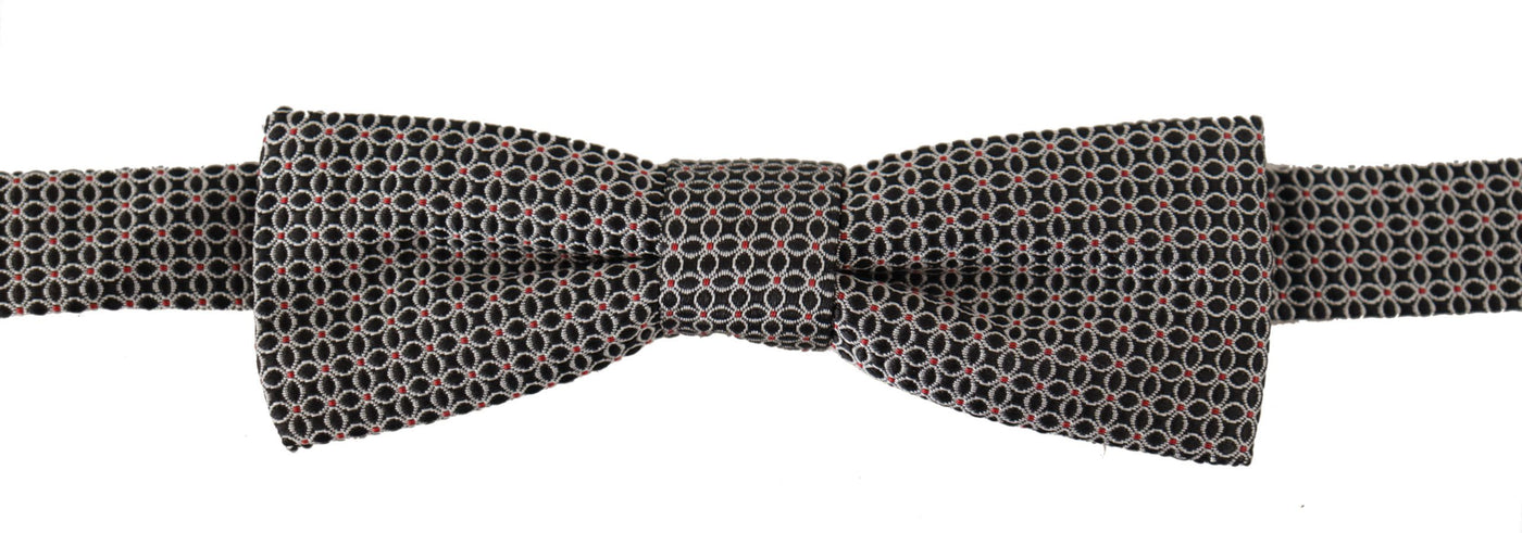 Dolce &amp; Gabbana zwart-wit bloemenpatroon zijden stropdas met Papillon