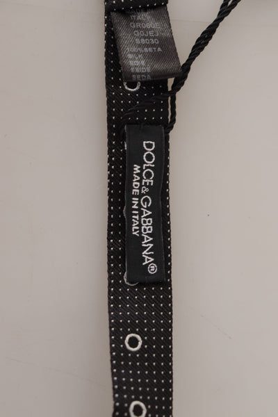 Dolce &amp; Gabbana zwart-witte stippen 100% zijden nek Papillon stropdas