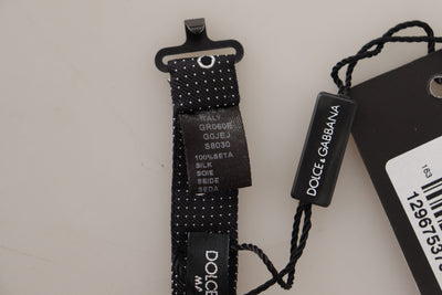 Dolce &amp; Gabbana zwart-witte stippen 100% zijden nek Papillon stropdas