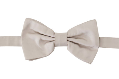 Dolce &amp; Gabbana Grijze 100% Zijden Verstelbare Hals Papillon Stropdas