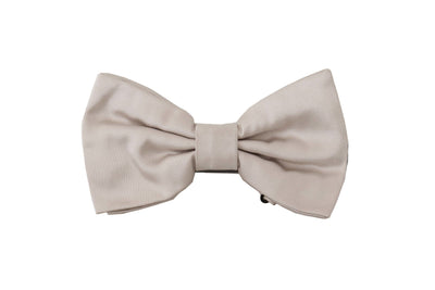 Dolce &amp; Gabbana Grijze 100% Zijden Verstelbare Hals Papillon Stropdas
