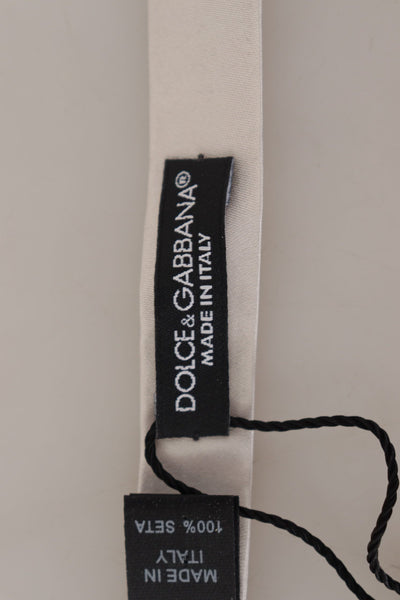 Dolce &amp; Gabbana Grijze 100% Zijden Verstelbare Hals Papillon Stropdas