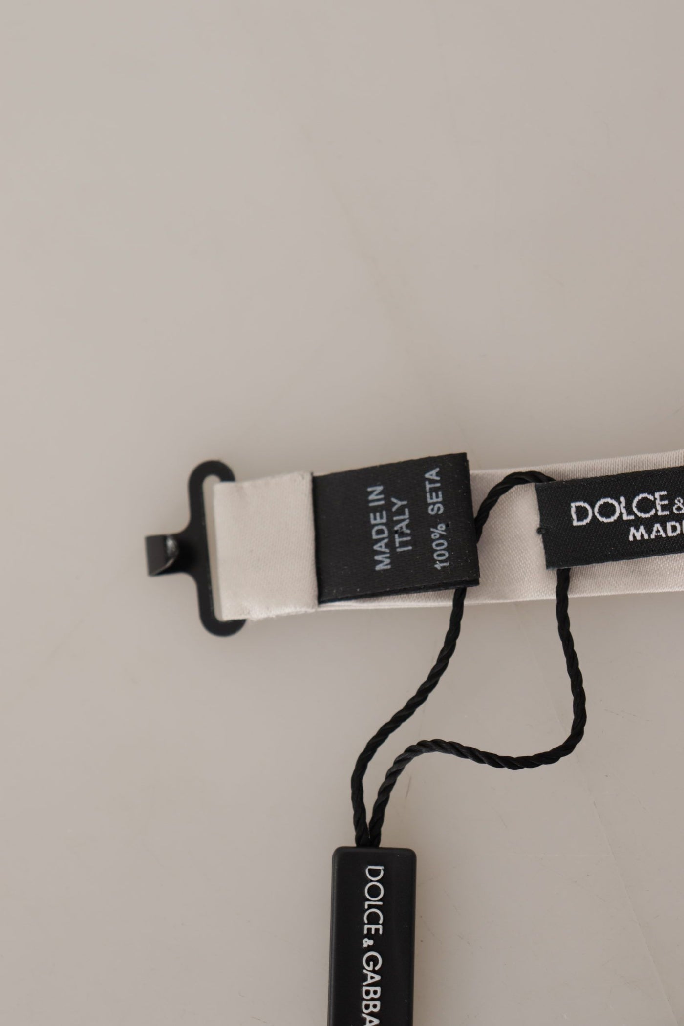 Dolce &amp; Gabbana Grijze 100% Zijden Verstelbare Hals Papillon Stropdas