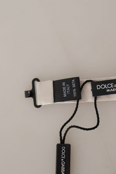 Dolce &amp; Gabbana Grijze 100% Zijden Verstelbare Hals Papillon Stropdas