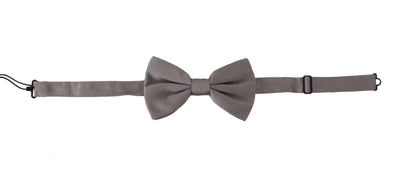 Dolce & Gabbana Gray 100% Silk Adjustable Neck Papillon Tie