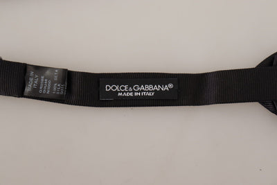 Dolce &amp; Gabbana Zwarte Effen 100% Zijden Verstelbare Hals Papillon Stropdas
