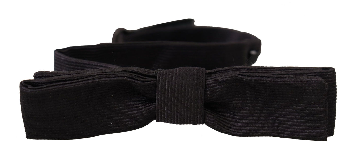 Dolce &amp; Gabbana Zwarte 100% Zijden Verstelbare Hals Papillon Stropdas