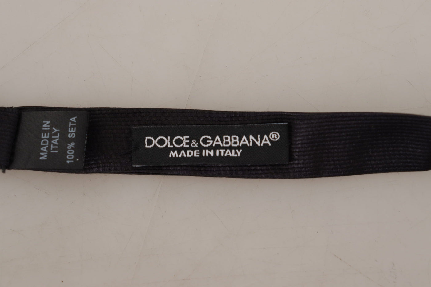 Dolce &amp; Gabbana Zwarte 100% Zijden Verstelbare Hals Papillon Stropdas