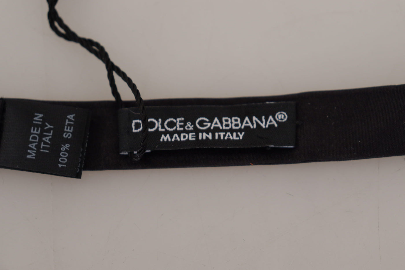 Dolce &amp; Gabbana Zwarte 100% Zijden Verstelbare Hals Papillon Stropdas