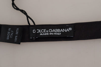 Dolce &amp; Gabbana Zwarte 100% Zijden Verstelbare Hals Papillon Stropdas