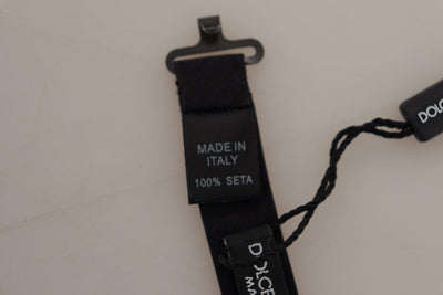 Dolce &amp; Gabbana Zwarte 100% Zijden Verstelbare Hals Papillon Stropdas