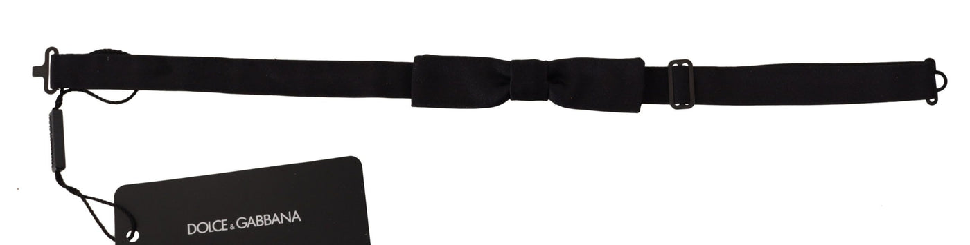 Dolce &amp; Gabbana Zwarte 100% Zijden Verstelbare Hals Papillon Stropdas
